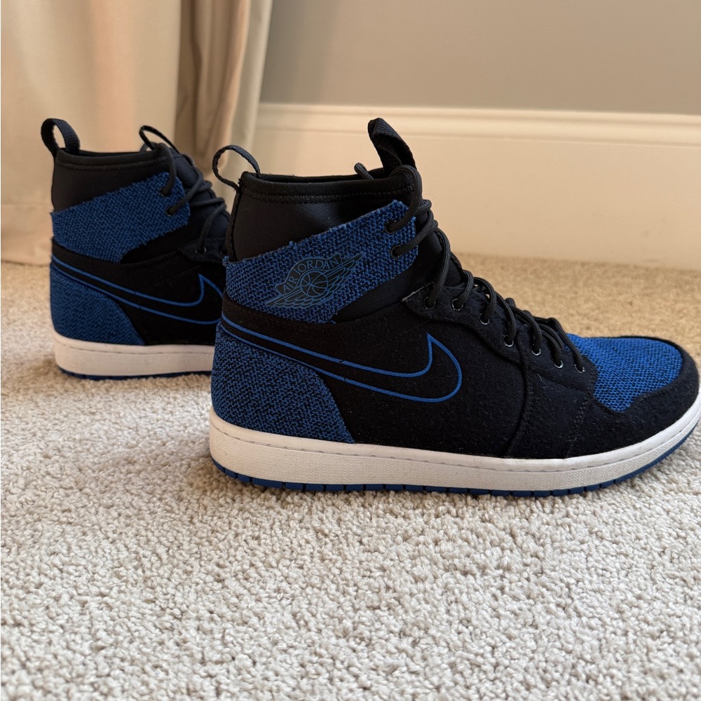 Air Jordan 1 Retro Ultra High Men's Black and Royal Blue High-Top Sneakers
